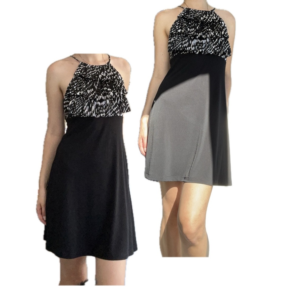 Sweet Storm Black and White Patterned Dress